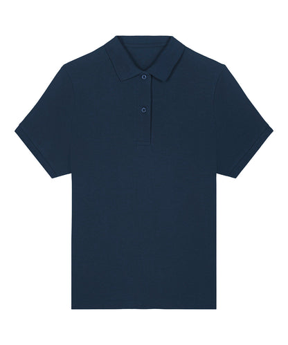 Fashionable women's lightweight polo shirt in a classic colour, designed for an ideal feminine silhouette.