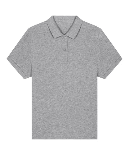 Chic organic cotton polo shirt for women, featuring a luxe look and available in multiple stylish hues.