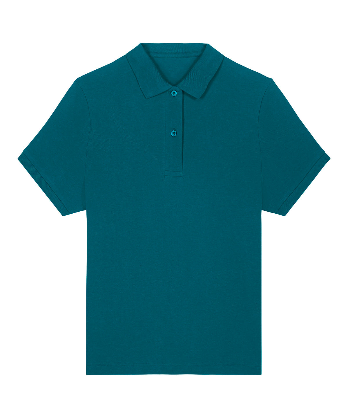 Elegant organic cotton polo shirt designed for women, highlighting a stylish fit and breathable material.