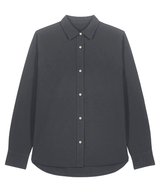 Elegant Women's Organic Cotton Oxford Long Sleeve Shirt from Earth Wardrobe, featuring a feminine fit and breathable fabric, perfect for both work and casual settings.