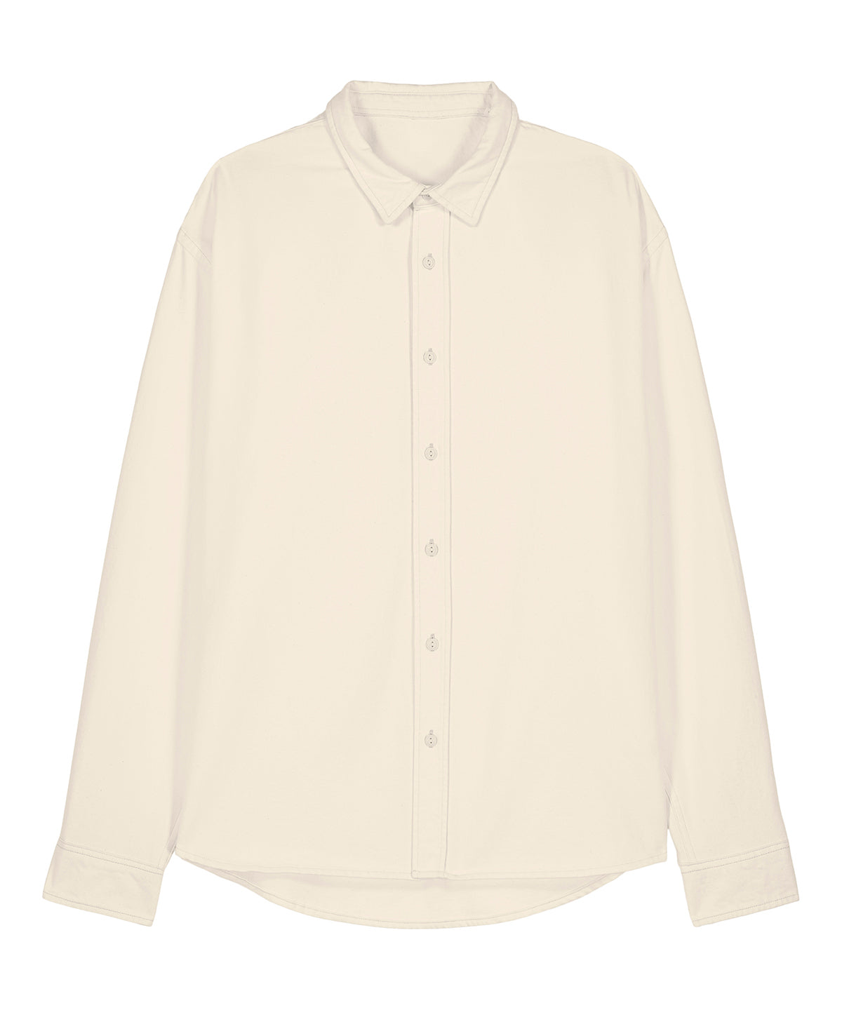 Luxurious 100% organic cotton heavy relaxed unisex shirt showcasing a soft, durable fabric and elegant oversized fit, perfect for everyday elegance.