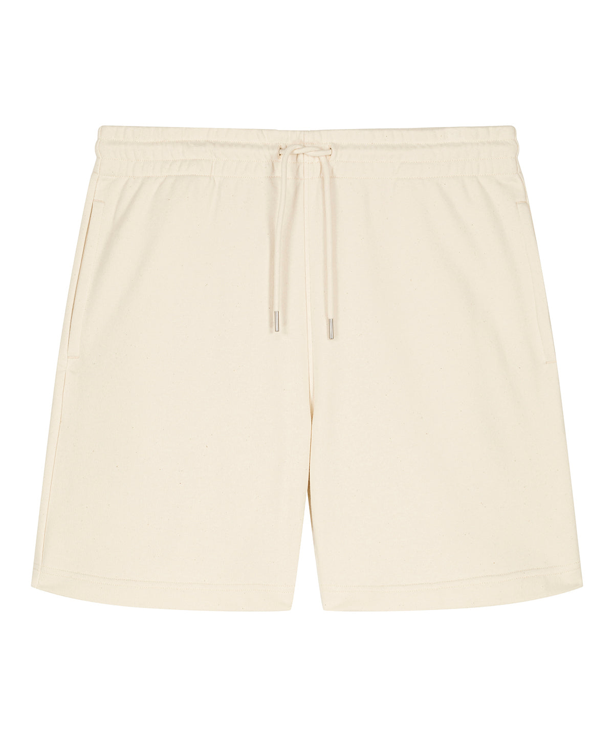 Premium organic cotton unisex jogger shorts, beautifully crafted in soft, eco-friendly fabric, showcasing a contemporary design with a medium fit.
