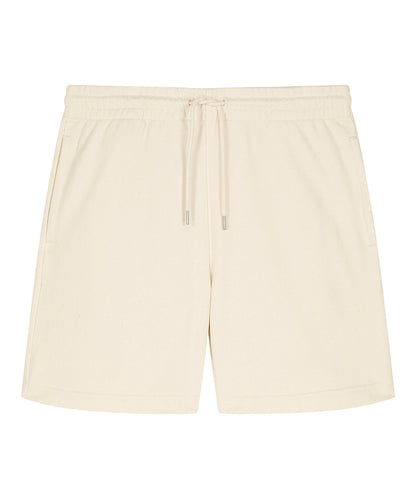 Premium organic cotton unisex jogger shorts, beautifully crafted in soft, eco-friendly fabric, showcasing a contemporary design with a medium fit.