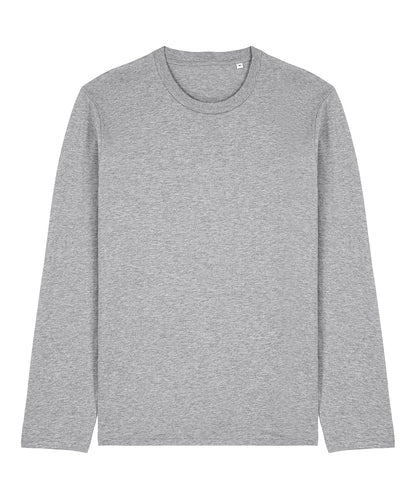 Men’s long sleeve t-shirt in organic cotton, featuring a medium fit ideal for various occasions and styles.