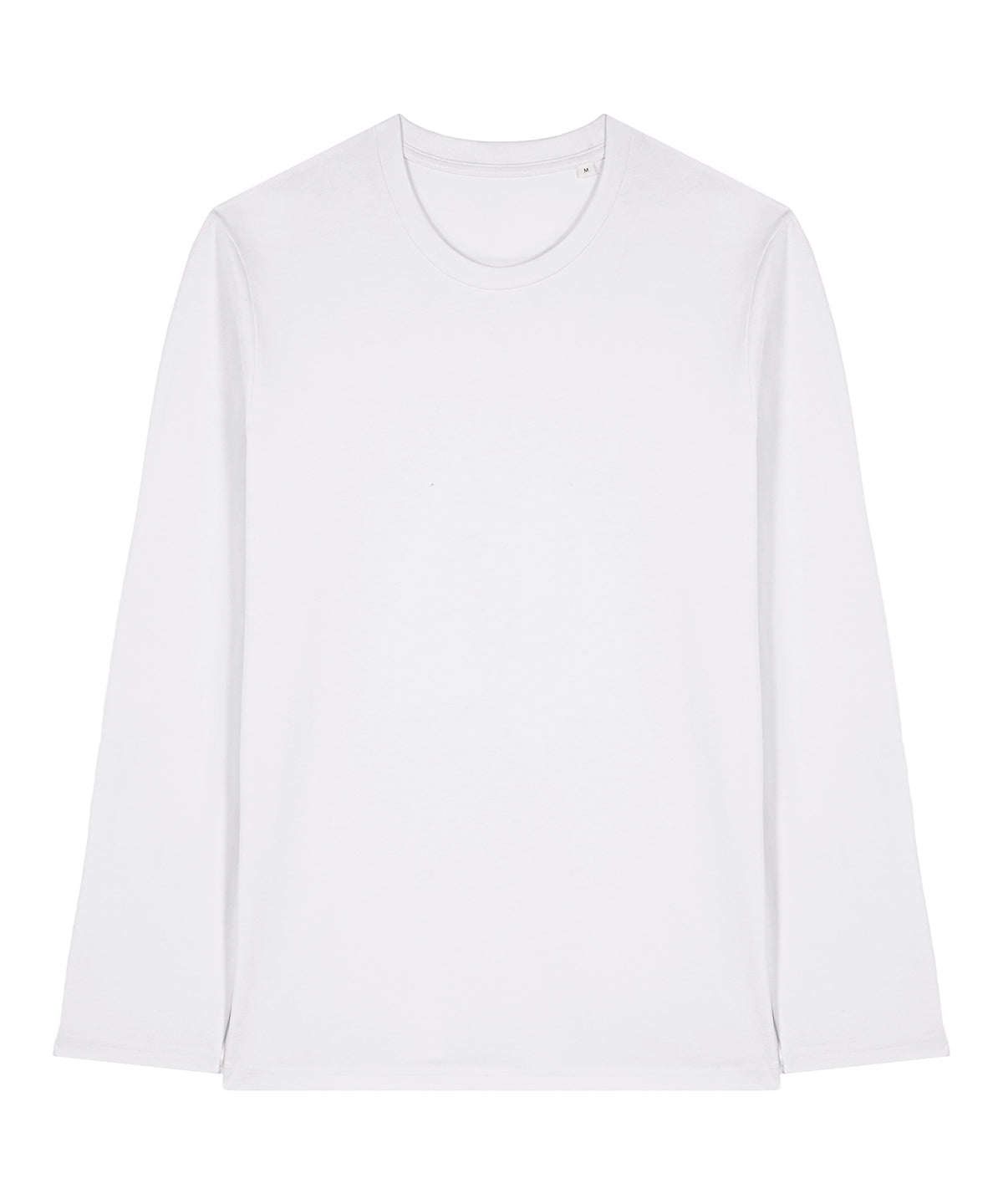 Luxury organic cotton long sleeve t-shirt for men, showcasing a versatile medium fit design in a stylish layered outfit.