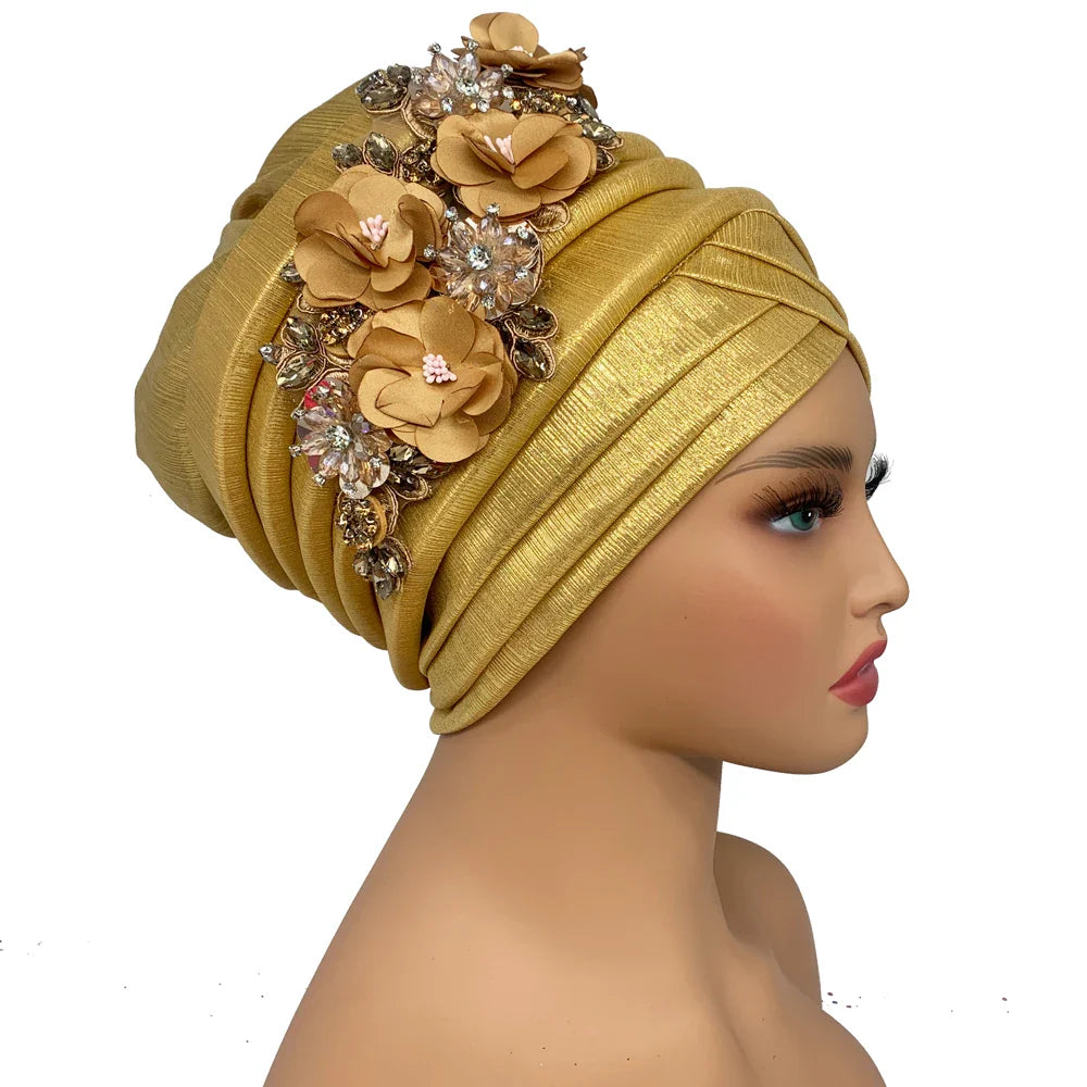 Sophisticated women's head wrap made from premium polyester, combining comfort and elegance for all-season wear.