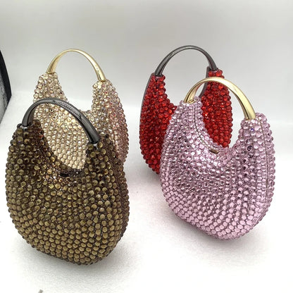 Stylish Women's Minaudiere Evening Clutch Bag, designed for elegance with its chic hasp closure and high-quality genuine leather lining.