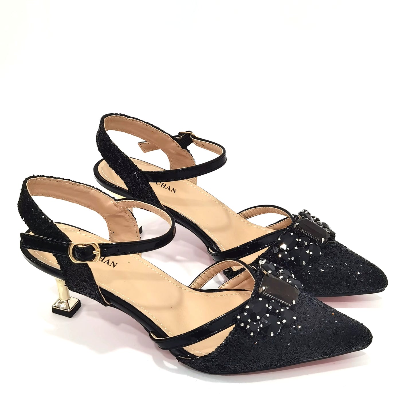 Chic matching bag set accompanying Women's Italian Peep Toe Mary Jane Pumps, perfect for weddings, crafted by Hot Trends Area.