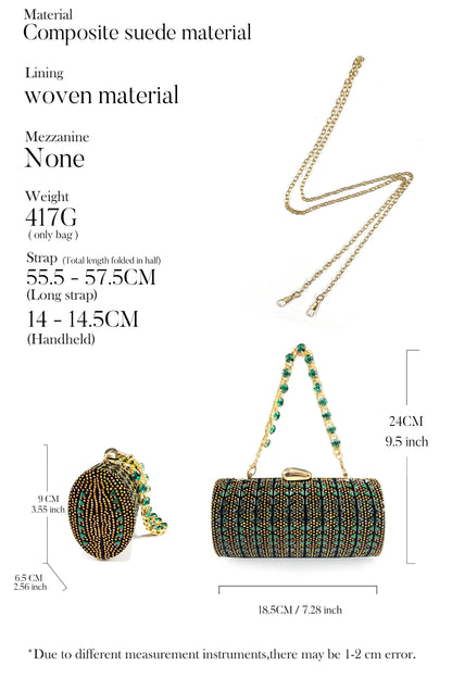 Exquisite rhinestone handbag accompanying QSGFC luxury fuchsia high heels, ideal for elegant party occasions.