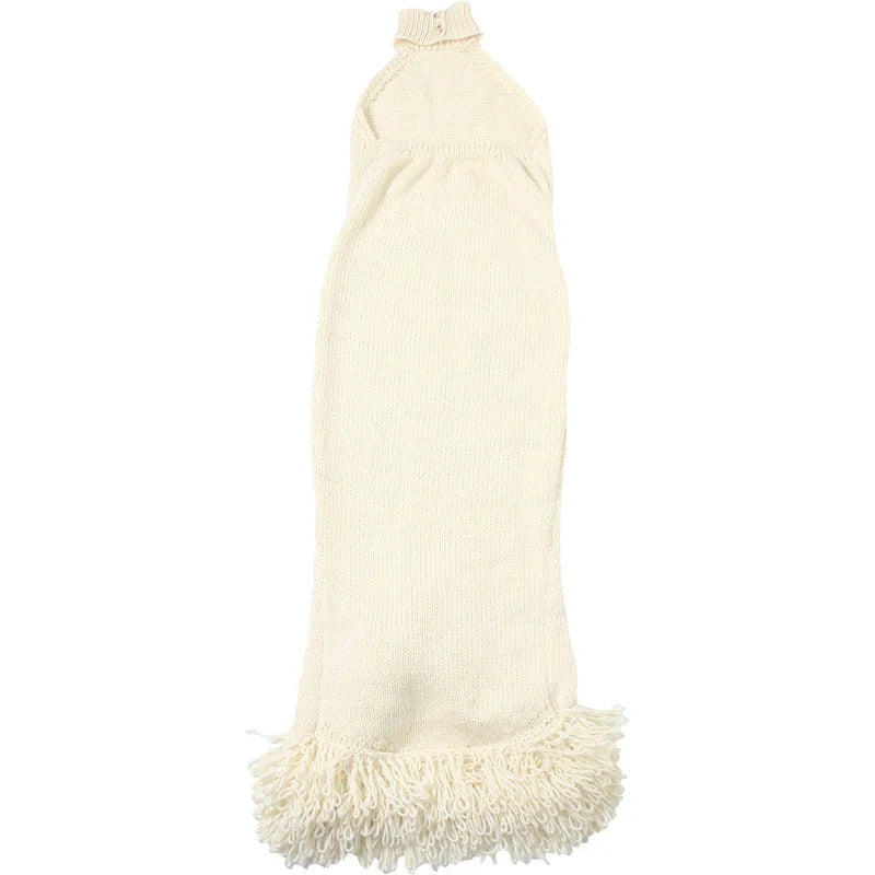 Elegant CM.YAYA women’s sleeveless tassel bodycon dress showcasing a sleek slim fit silhouette, perfect for evening occasions.