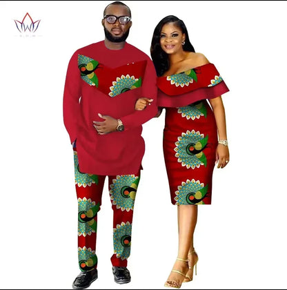 Exquisite traditional African dress with head scarf, embodying style and grace for the modern woman.