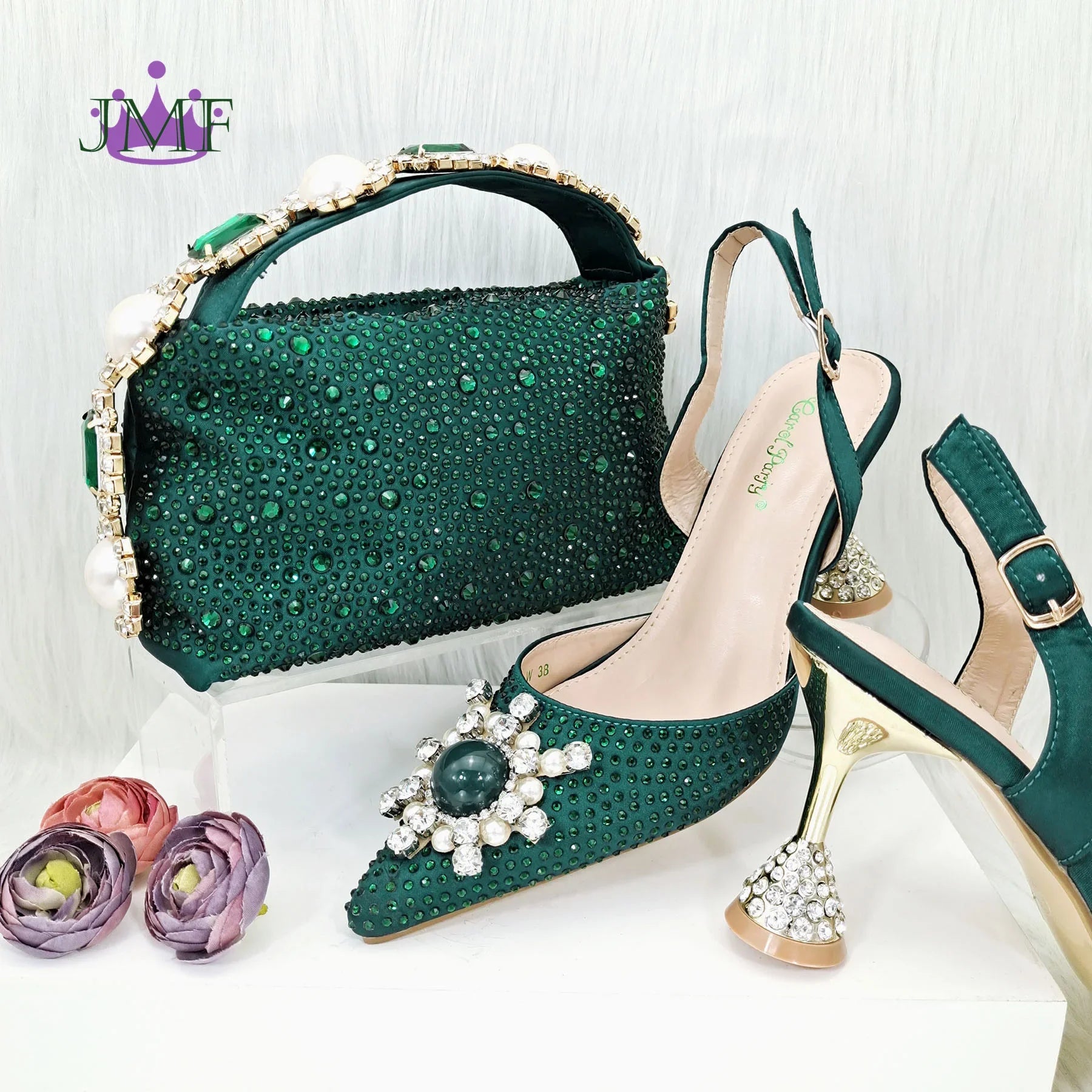 Elegant Italian design blue stiletto heels sandals for women, embellished with rhinestones and pearls, showcasing luxurious craftsmanship.