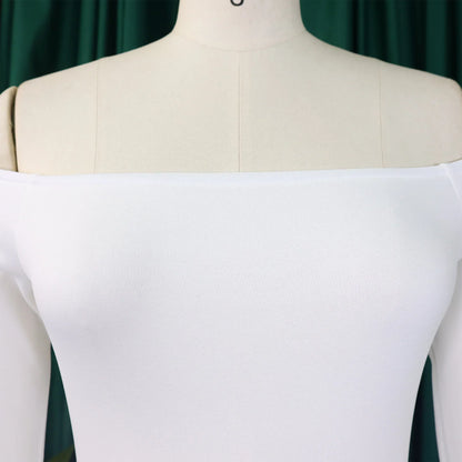 Details of the sleeve style on the FairyShely Plus Size Bodycon Dress, emphasizing its regular fit and luxurious comfort for office wear.