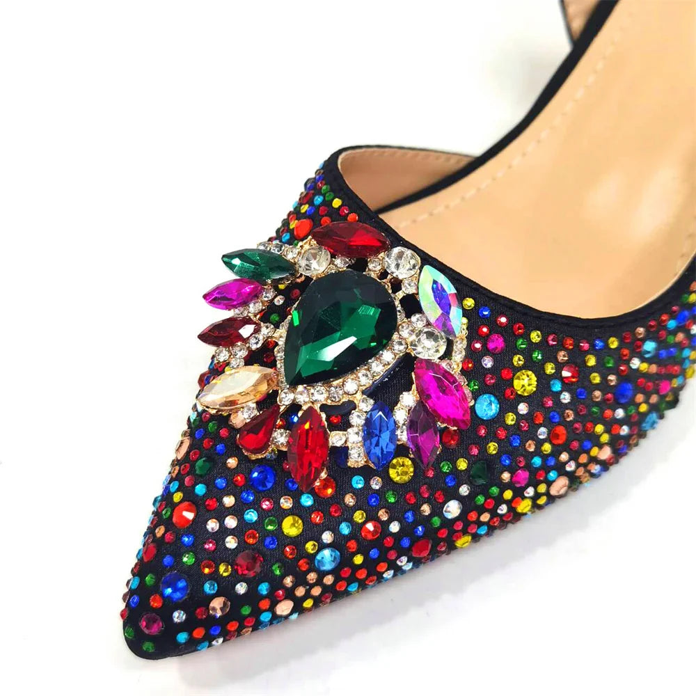 Side view of the pointed toe low heels demonstrating the comfortable fit and stylish design suitable for spring and summer events.