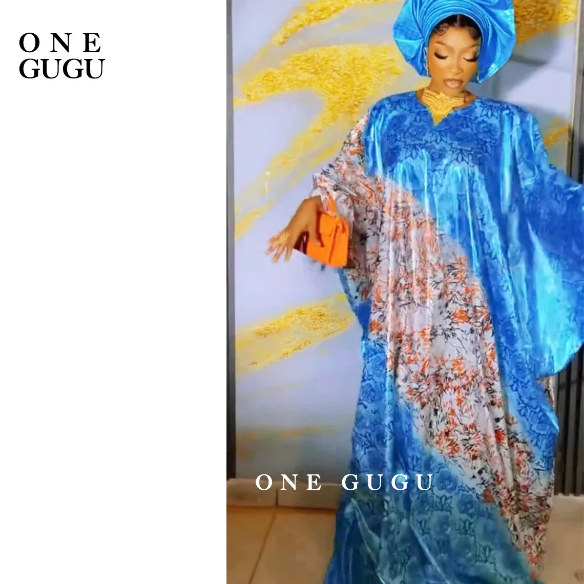 Sophisticated blue Dashiki gown featuring stylish embroidery lace, designed for elegance in every celebration.