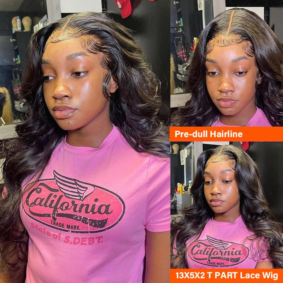 Showcase of the Brazilian Human Hair Luxury Wig, featuring a beautiful body wave pattern, perfect for adding glamour to any hairstyle.