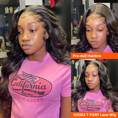 Showcase of the Brazilian Human Hair Luxury Wig, featuring a beautiful body wave pattern, perfect for adding glamour to any hairstyle.