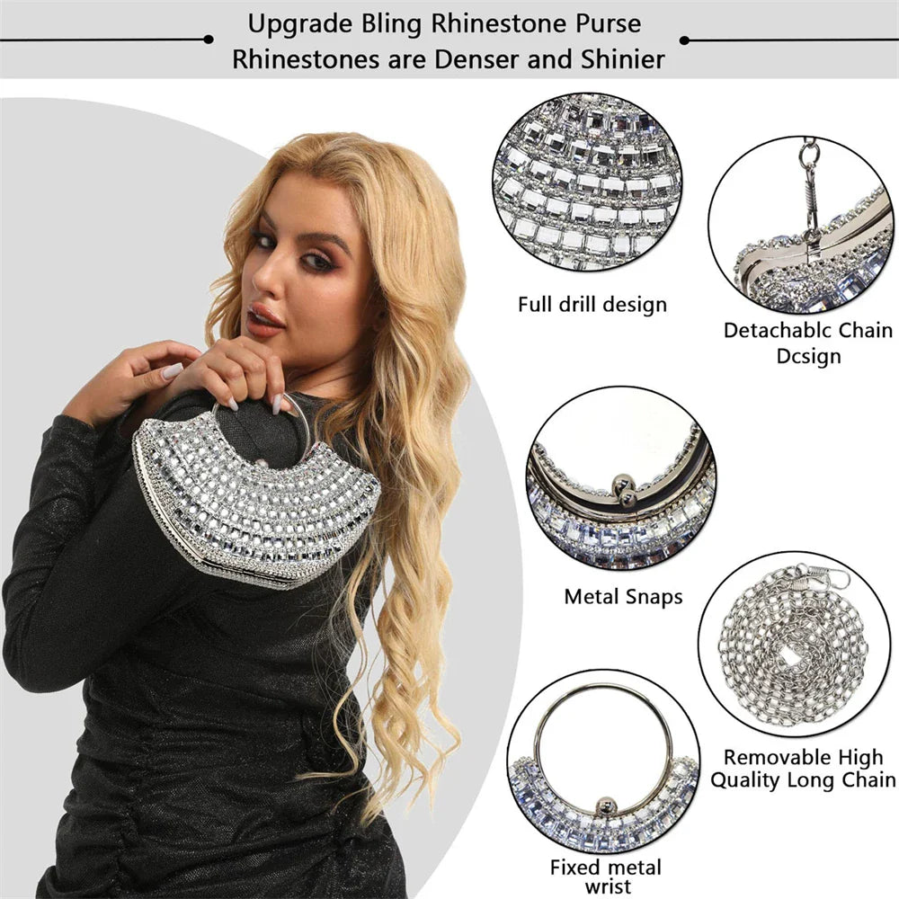 Venus Chan high heel gold luxury shoes adorned with rhinestones, elegantly styled for women's party and wedding occasions.