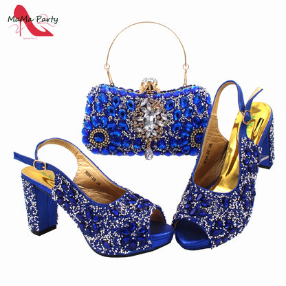 Fashionable summer pumps in vibrant red, crafted with high-quality PU material and adorned with sparkling crystals.