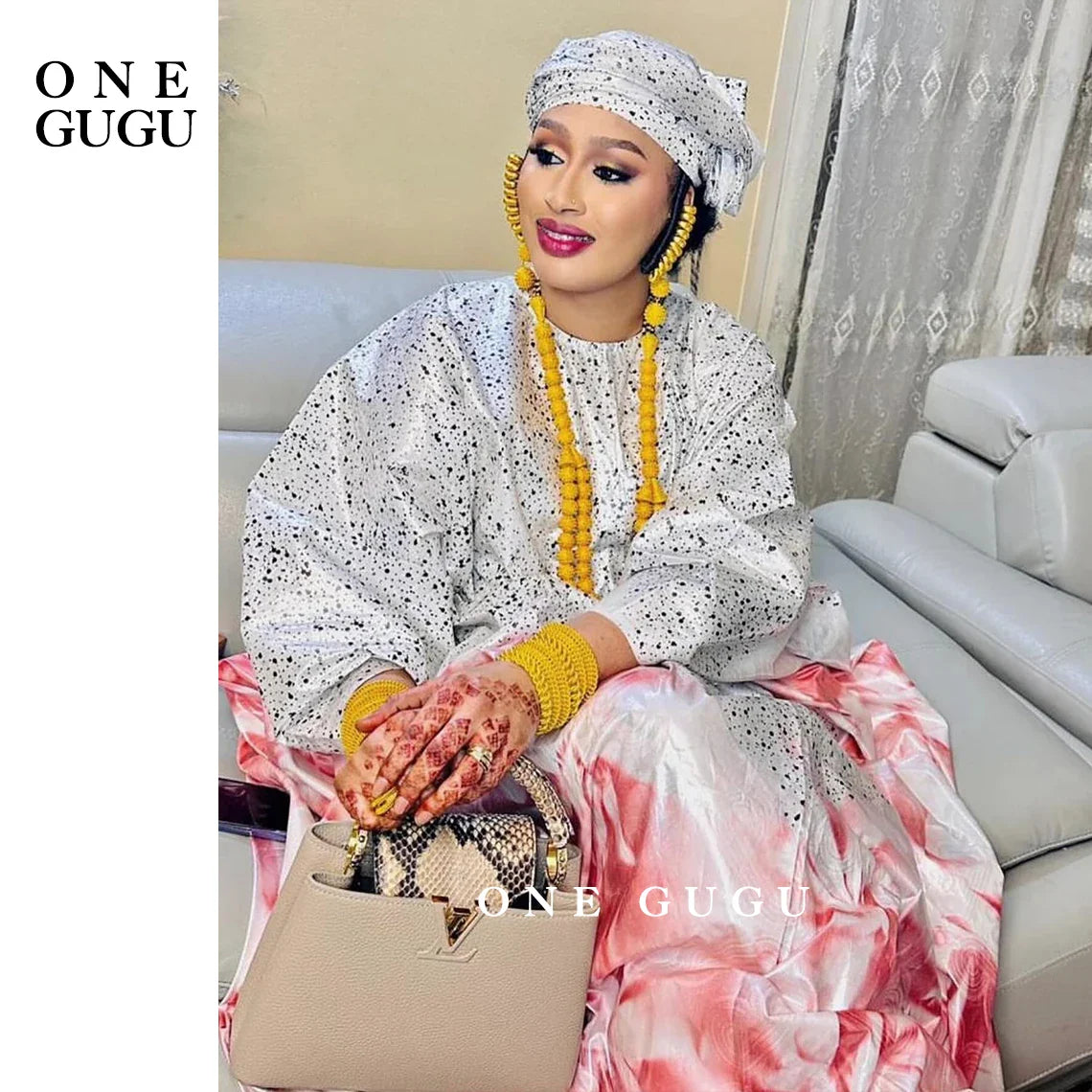 Full view of the stylish Premium Nigerian Bazin Riche Dashiki Gown with an accompanying shawl, designed for luxury and comfort in exquisite blue.