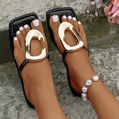 Stylish women's casual sandals for summer, showcasing an anti-slip feature and a luxurious PU finish.