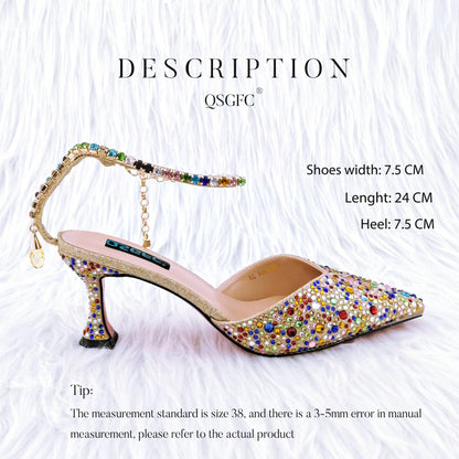 Chic gold glitter party pumps with delicate rhinestone accents, suitable for women looking for stylish footwear in sizes 38-43.