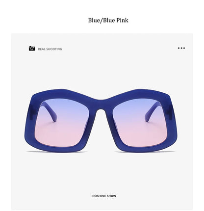 Luxury gradient orange sunglasses for women, featuring a fashionable oversized square shape with premium UV400 lenses and lightweight polycarbonate frame.