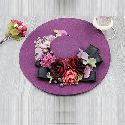 Sophisticated flat-top sinamay hat base, perfect for bespoke DIY designs for weddings and upscale gatherings.