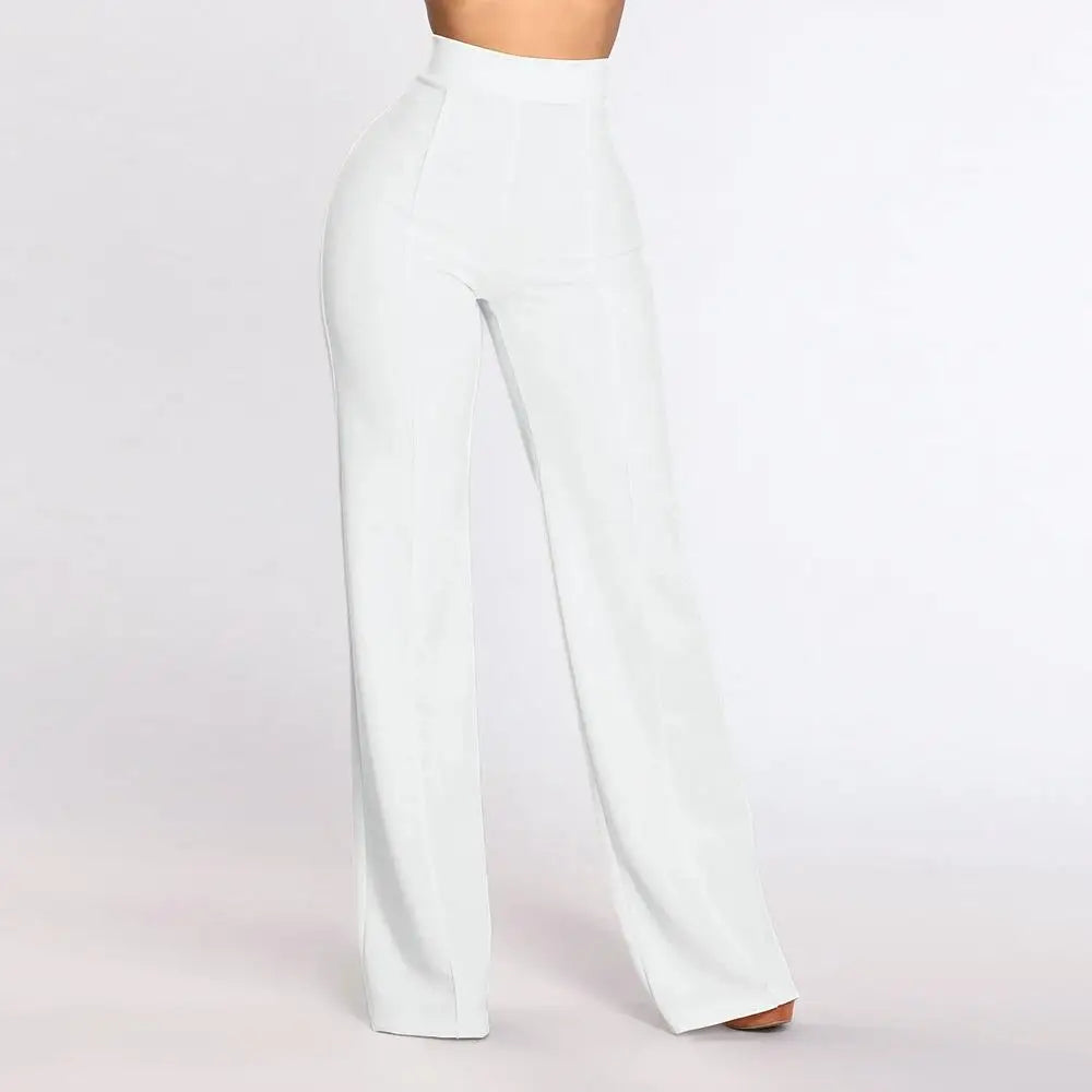 Stylish high waist flare trousers designed for women, crafted for comfort and elegance in a professional setting.