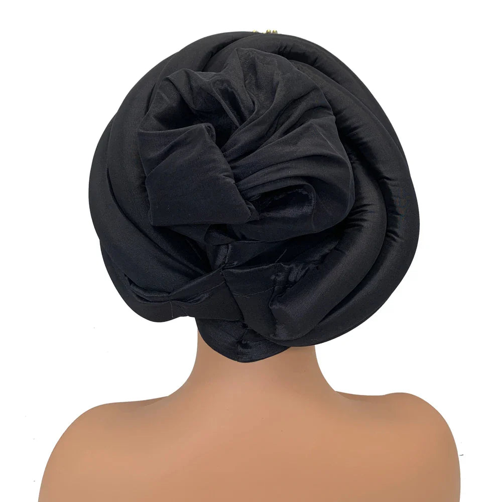 Gorgeous women's head wrap featuring a twisted braid design, elegantly draped for a refined appearance, suitable for casual or formal occasions.