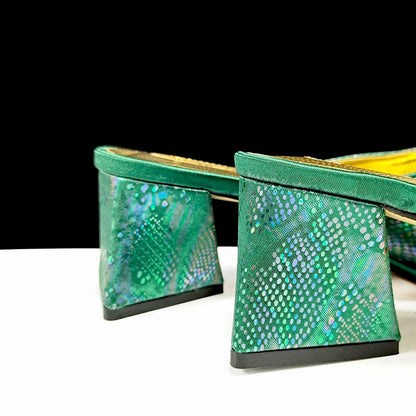 Stylish QSGFC women's rose gold clutch bag matching the high heel sandals, adorned with rhinestones, ideal for evening parties and special events.