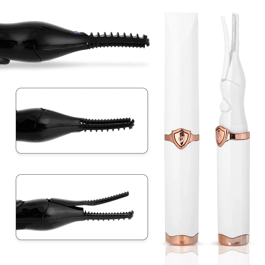 Luxury USB rechargeable portable eyelash curler designed for effortless eye glam, showcasing a sleek ABS finish perfect for achieving natural curls.