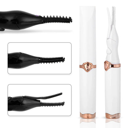 Luxury USB rechargeable portable eyelash curler designed for effortless eye glam, showcasing a sleek ABS finish perfect for achieving natural curls.