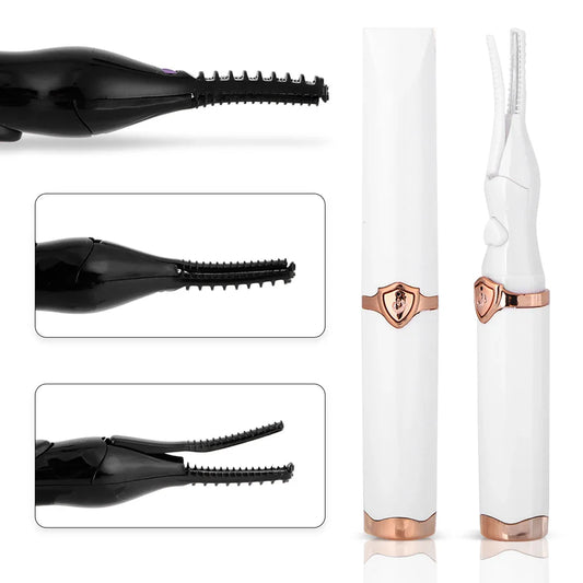 Luxury USB rechargeable portable eyelash curler designed for effortless eye glam, showcasing a sleek ABS finish perfect for achieving natural curls.