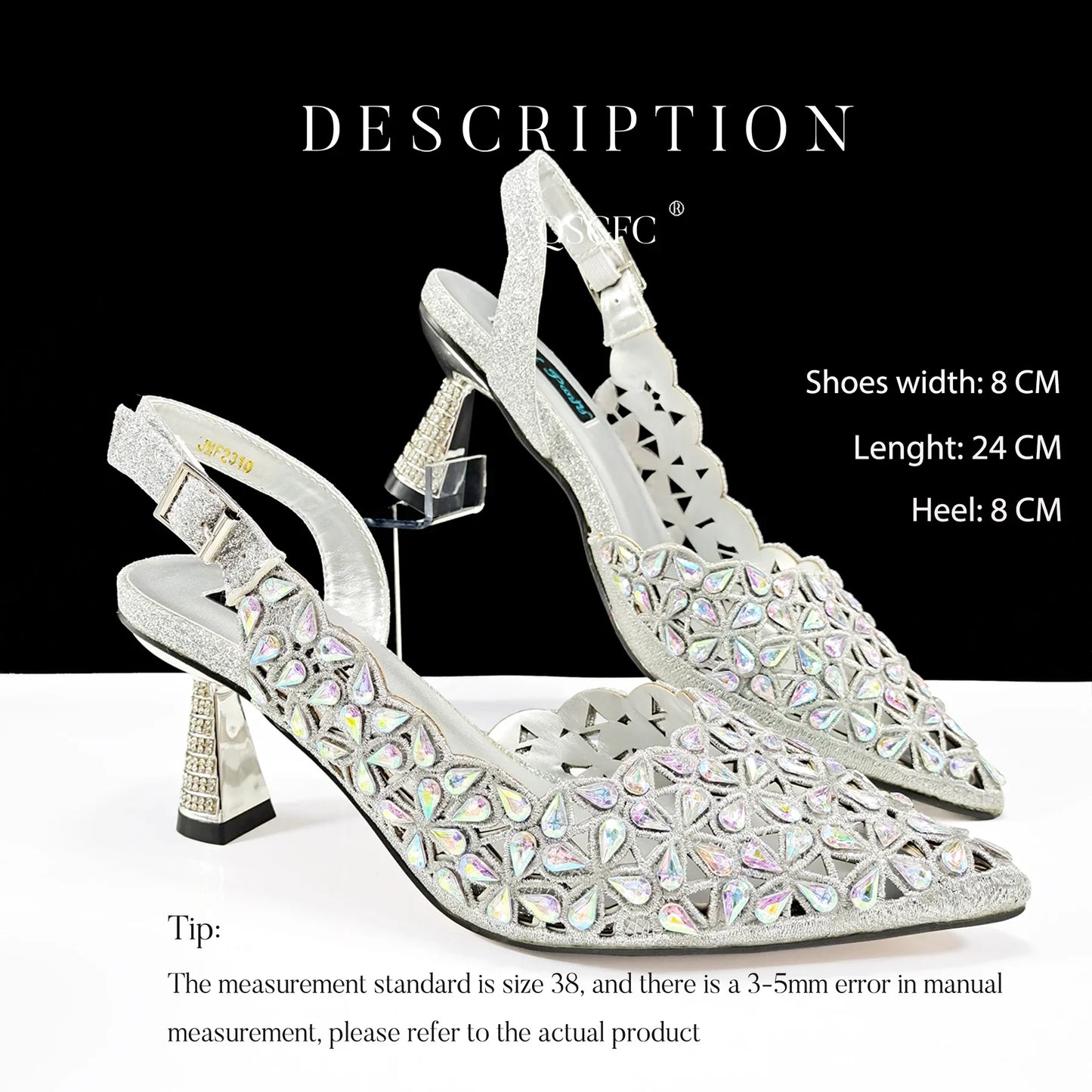 Close-up view of QSGFC fuchsia women's pumps, highlighting high-quality synthetic material and pointed toe design, a must-have for modern elegance.