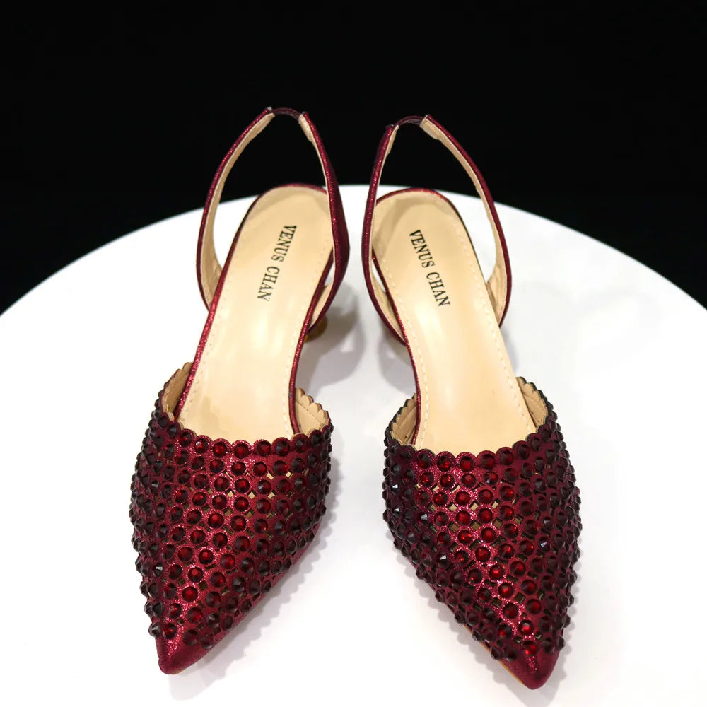 Stunning pointed toe high heels with high spike heels by Venus Chan, designed for the fashionable woman looking to make a statement.