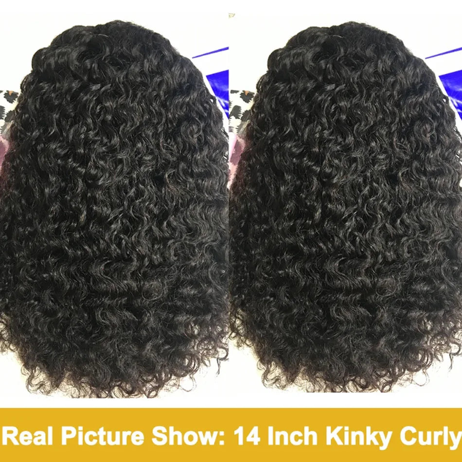 Luxurious Mongolian Kinky Curly Wig made from premium Remy Brazilian hair, featuring a 13x4 lace front design with 180 density, perfect for voluminous styles.