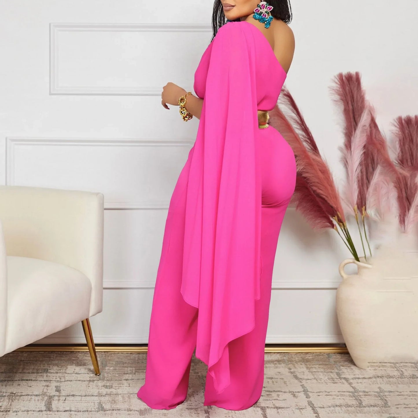 Premium Quality Full Length Jumpsuit for Women, Crafted from Soft Polyester Fabric.