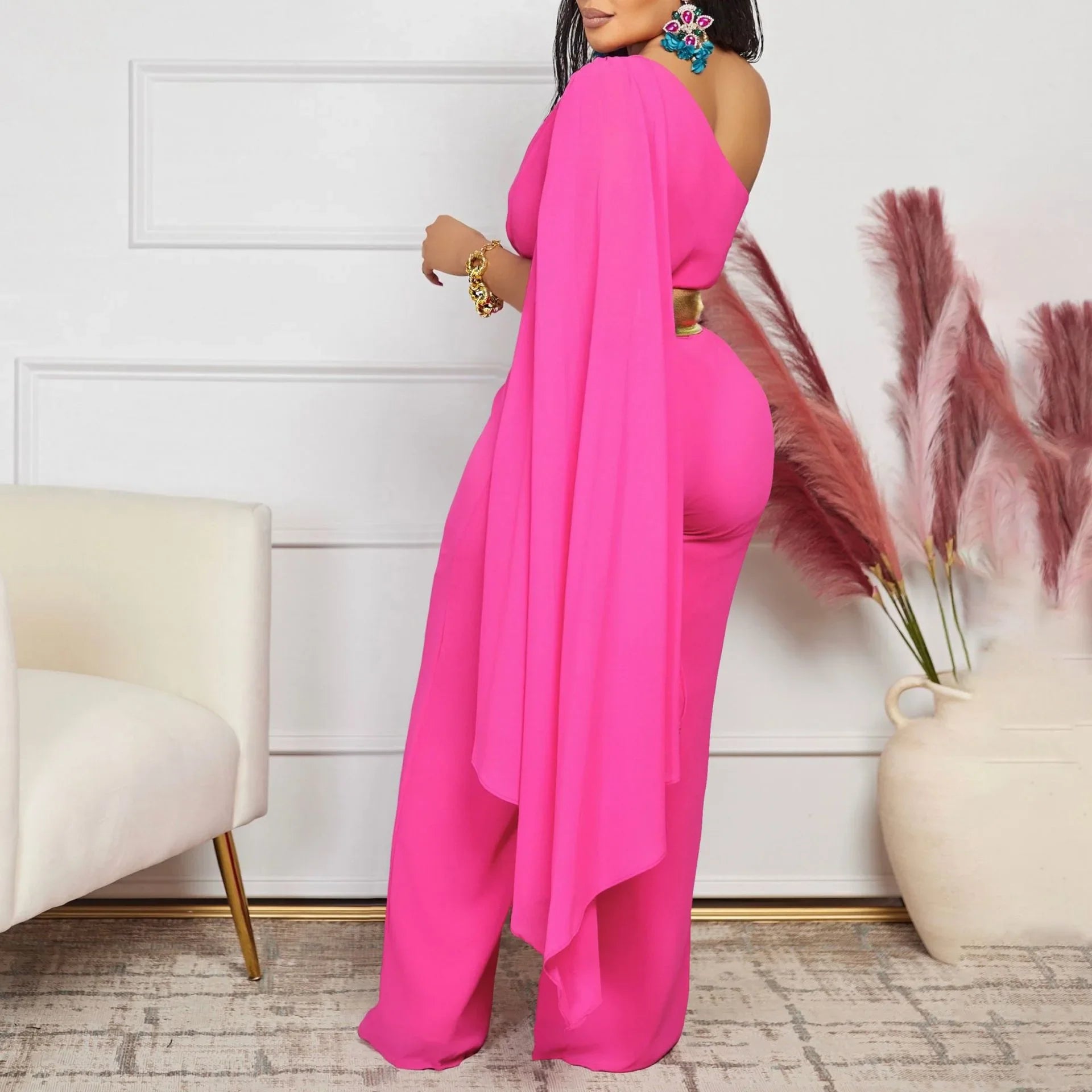 Premium Quality Full Length Jumpsuit for Women, Crafted from Soft Polyester Fabric.