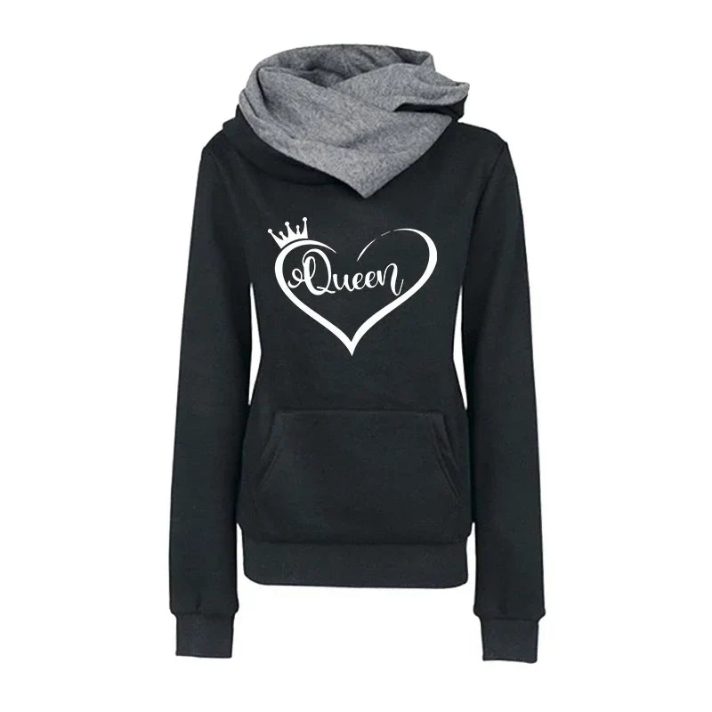 Sumptuous casual women's tracksuit, crafted from soft polyester with a drawstring waist, ideal for comfy yet stylish autumnal adventures.