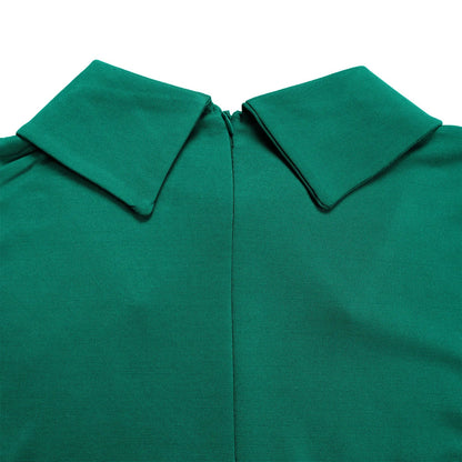 Close-up of charming Peter Pan collar detail on Women's Elegant Pleated A-Line Church Dress from Hot Trends Area, reflecting luxury and elegance.