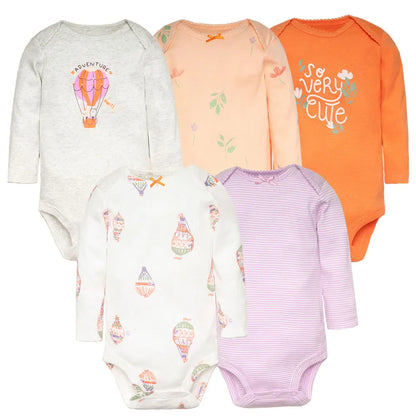 Delightful Cartoon-patterned bodysuit for infants, crafted from premium cotton to ensure comfort in all seasons.