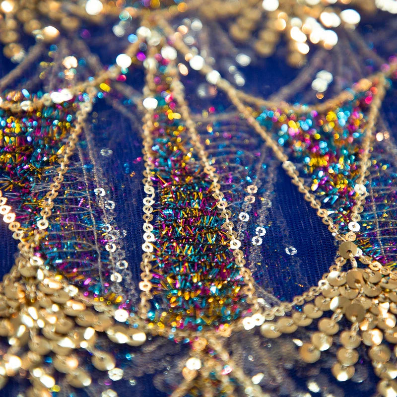 Chic display of eco-friendly Kalume lace fabric, combining elegance with quality for exquisite wedding or event garments.