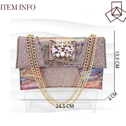 Close-up of luxurious rainbow ankle strap evening shoes for women, showcasing fine Italian craftsmanship and quality materials.