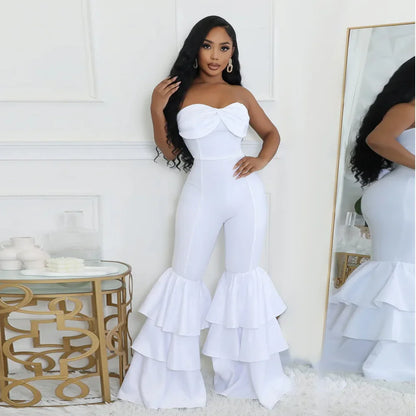 Close-up view of high-quality fabric showcasing the sumptuous texture of the elegant jumpsuit, ideal for sophisticated women.