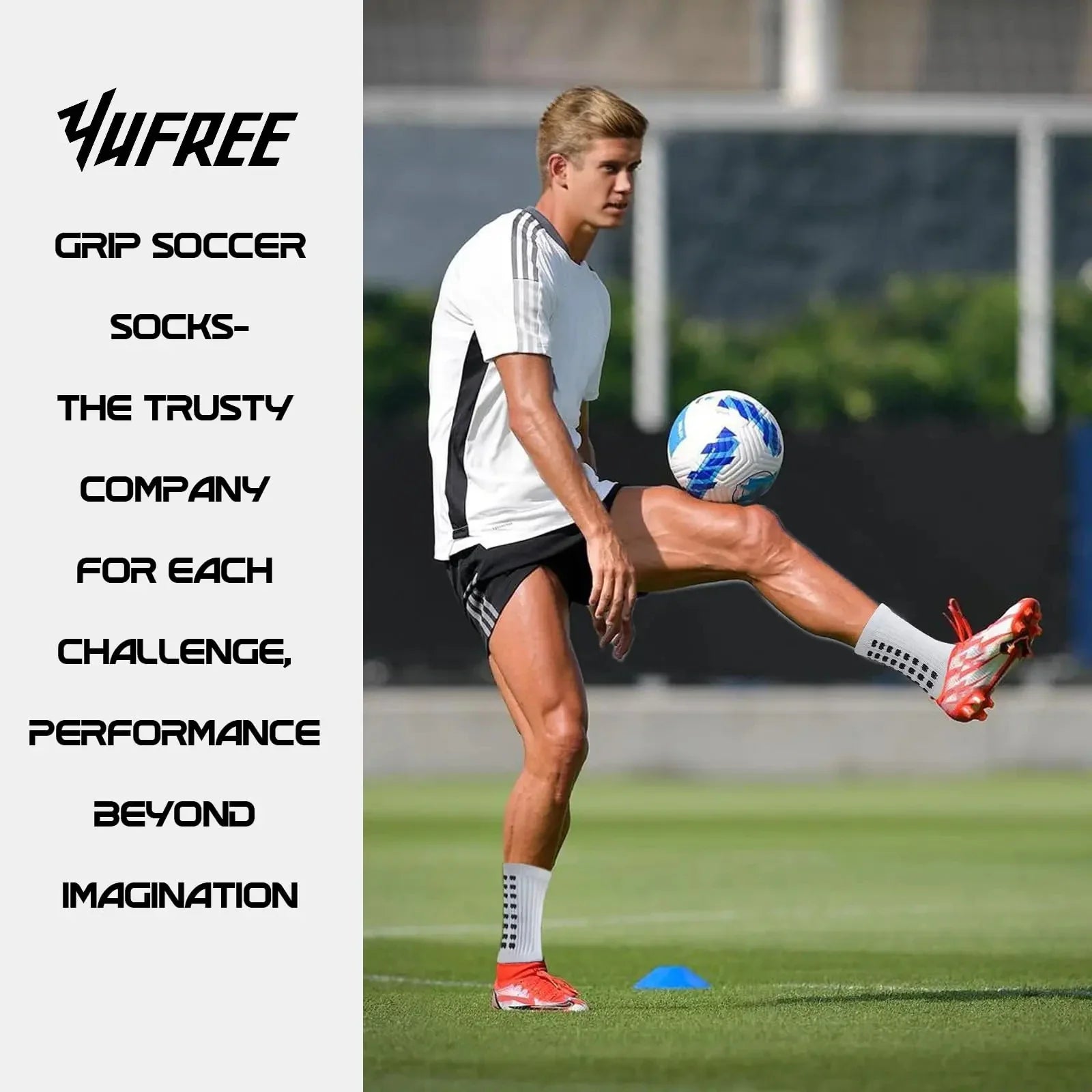 Chic and functional men's sports socks, ideal for football and yoga, showcasing an exquisite anti-slip design for optimal stability.