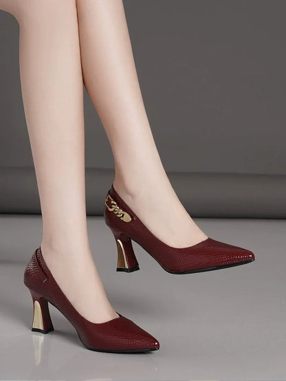 Stylish and chic XINGDIKU women's basic pumps with a high square heel, crafted from premium PU for a luxurious feel.