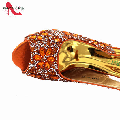 Elegant close-up of luxury full crystal shining sandals showcasing intricate detailing and high-quality craftsmanship, perfect for weddings.