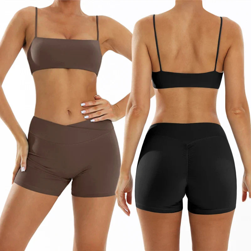 Premium quality women's sports suit, crafted from nylon and spandex blend, perfect for active wearers seeking both elegance and functionality.