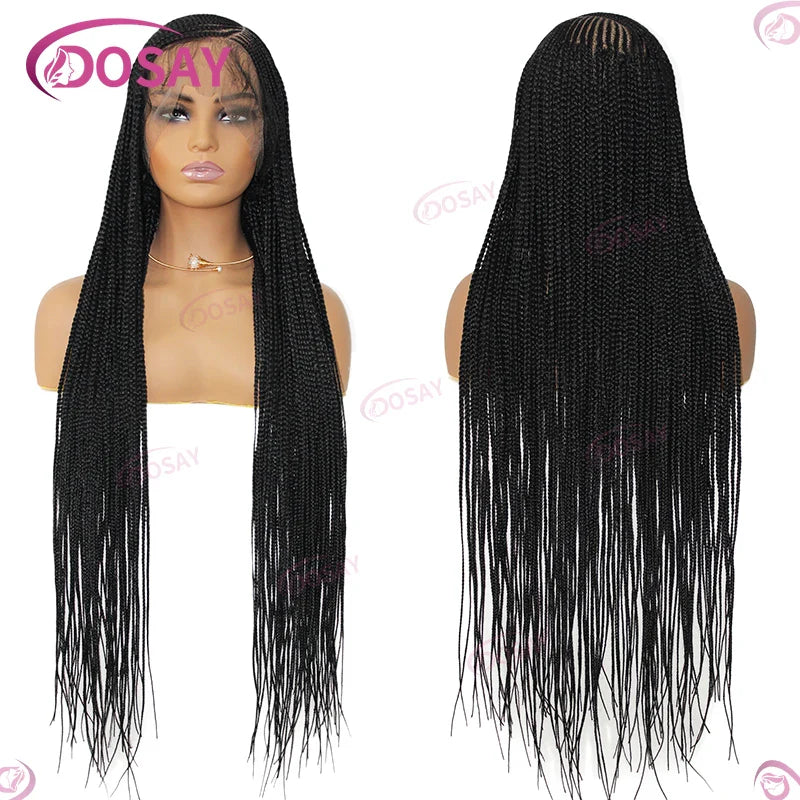 High temperature fibre used in premium full lace braided wigs, ensuring durability and style for Black women.